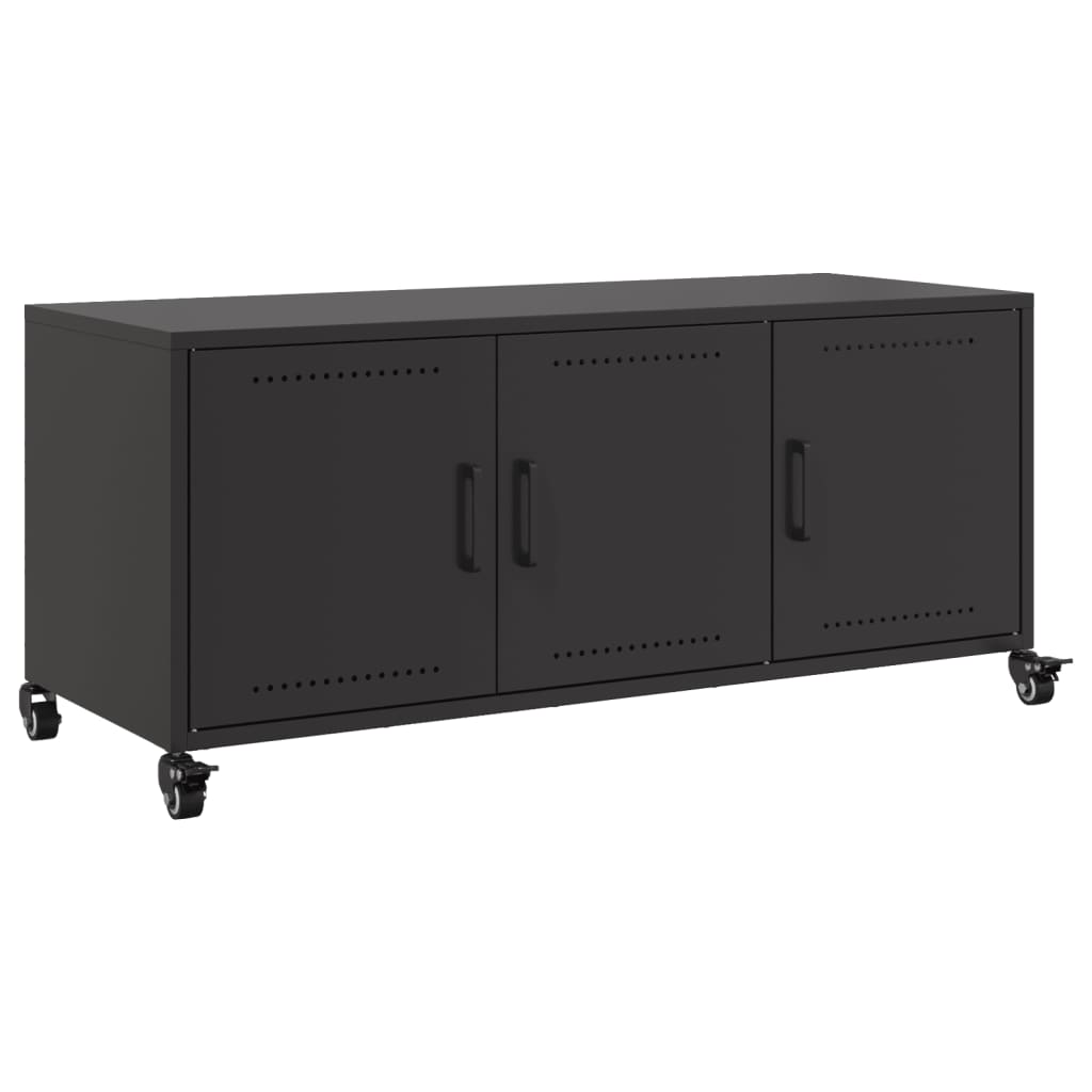 Tv-meubel 100,5x39x43,5 cm staal zwart