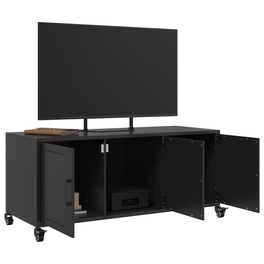 Tv-meubel 100,5x39x43,5 cm staal zwart