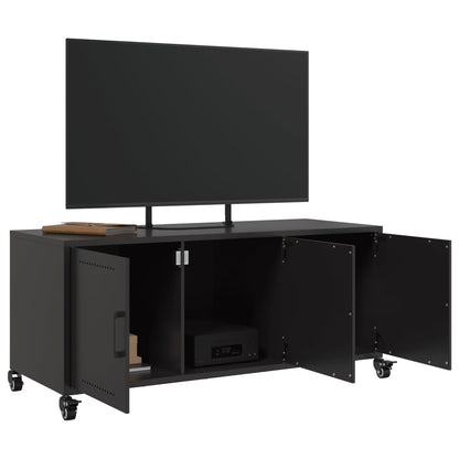 Tv-meubel 100,5x39x43,5 cm staal zwart