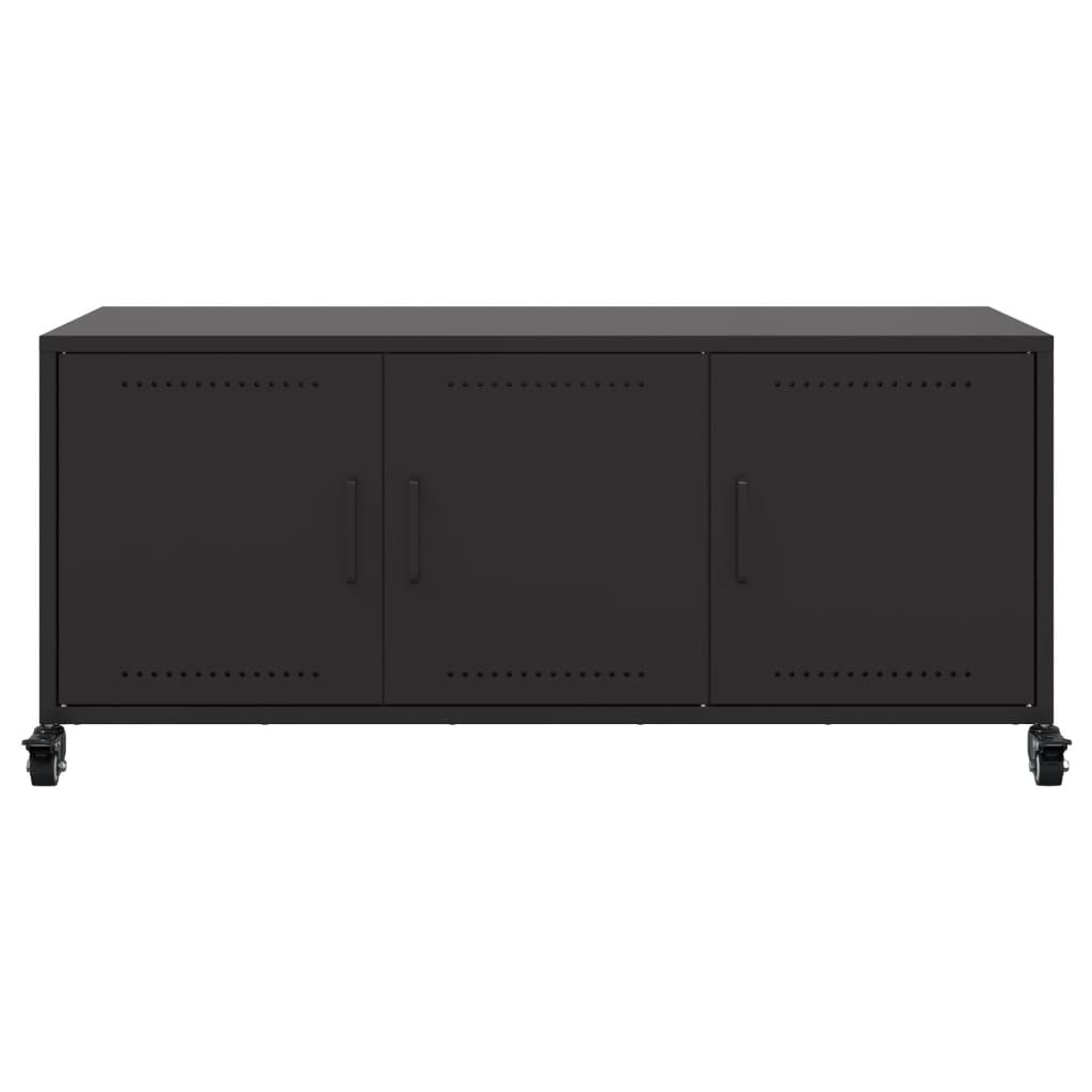 Tv-meubel 100,5x39x43,5 cm staal zwart