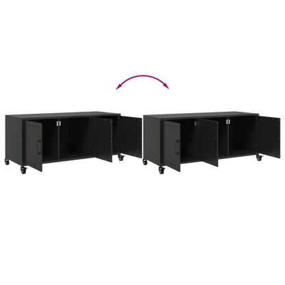 Tv-meubel 100,5x39x43,5 cm staal zwart