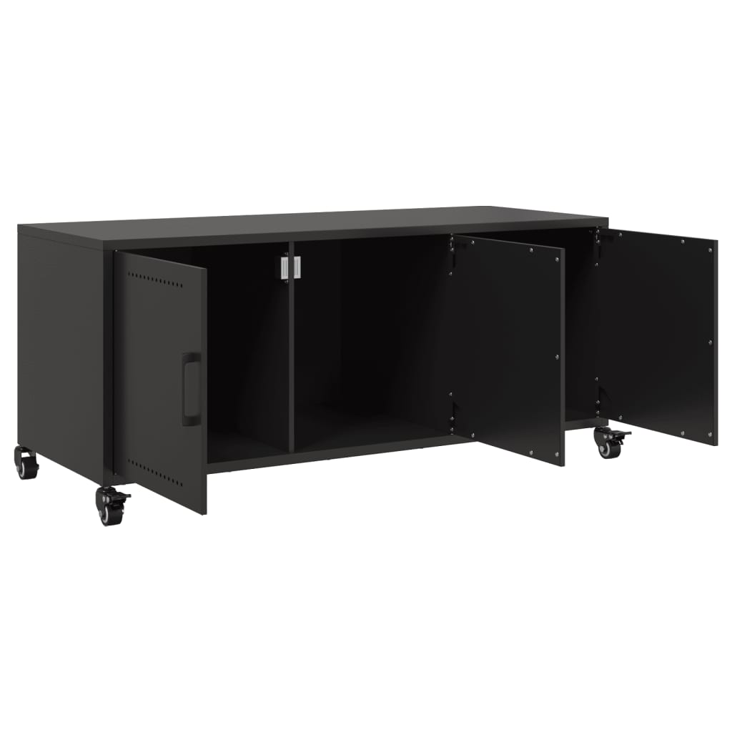 Tv-meubel 100,5x39x43,5 cm staal zwart