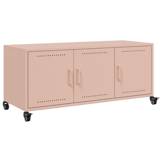 Tv-meubel 100,5x39x43,5 cm staal roze