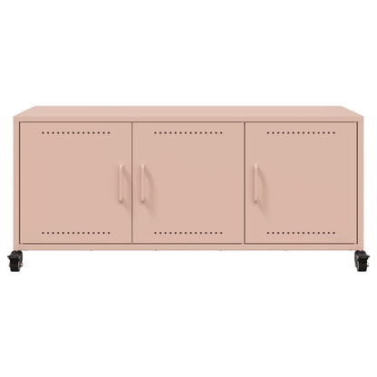 Tv-meubel 100,5x39x43,5 cm staal roze