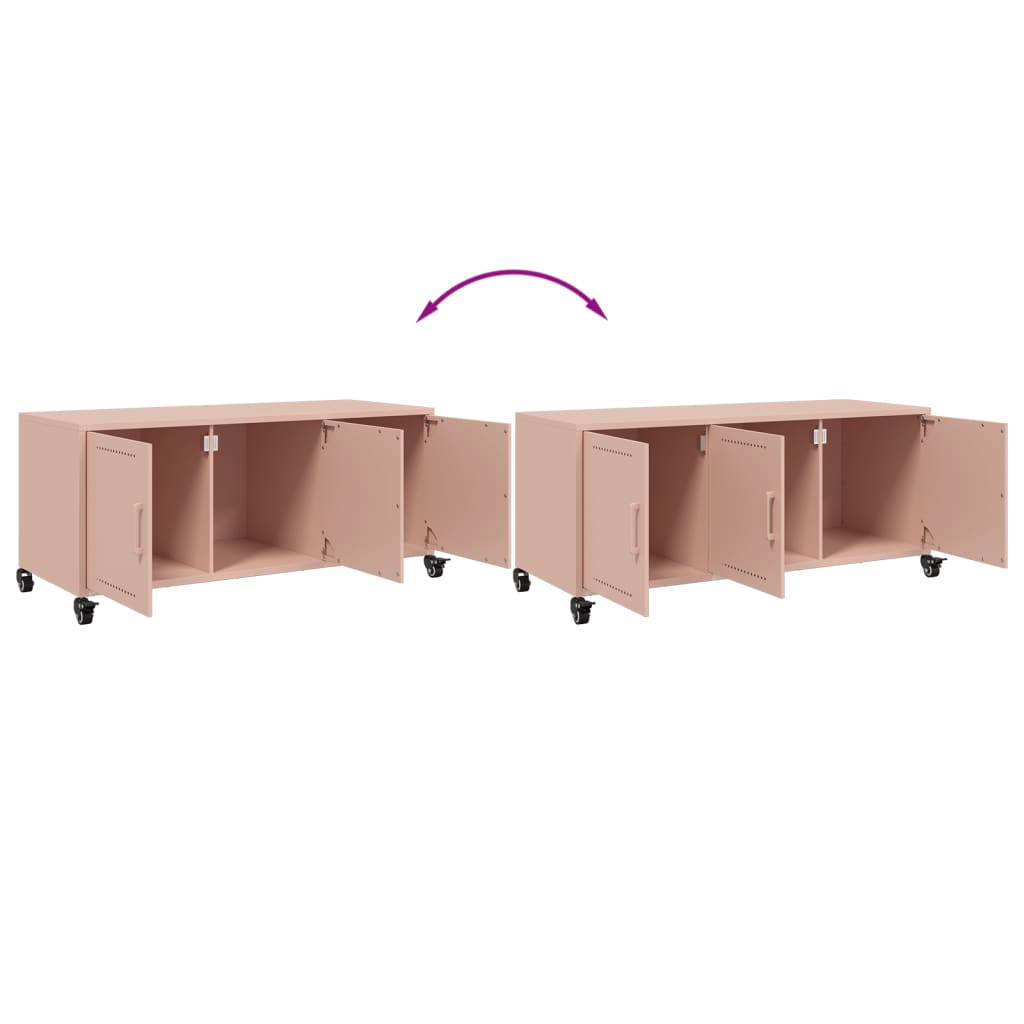 Tv-meubel 100,5x39x43,5 cm staal roze