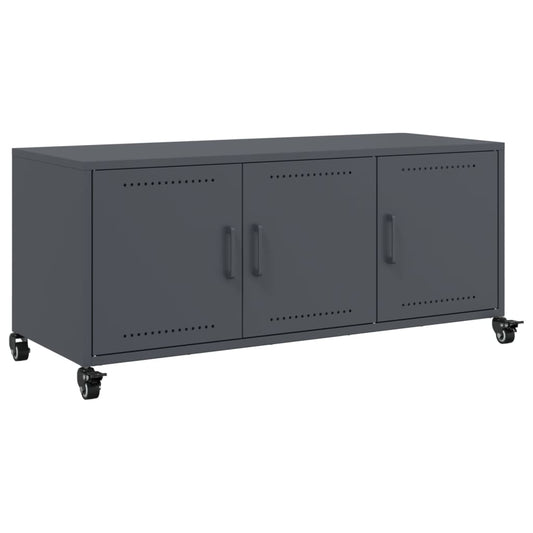 Tv-meubel 100,5x39x43,5 cm staal antraciet