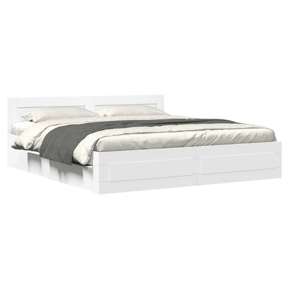 Bedframe met hoofdeinde zonder matras 180x200 cm wit