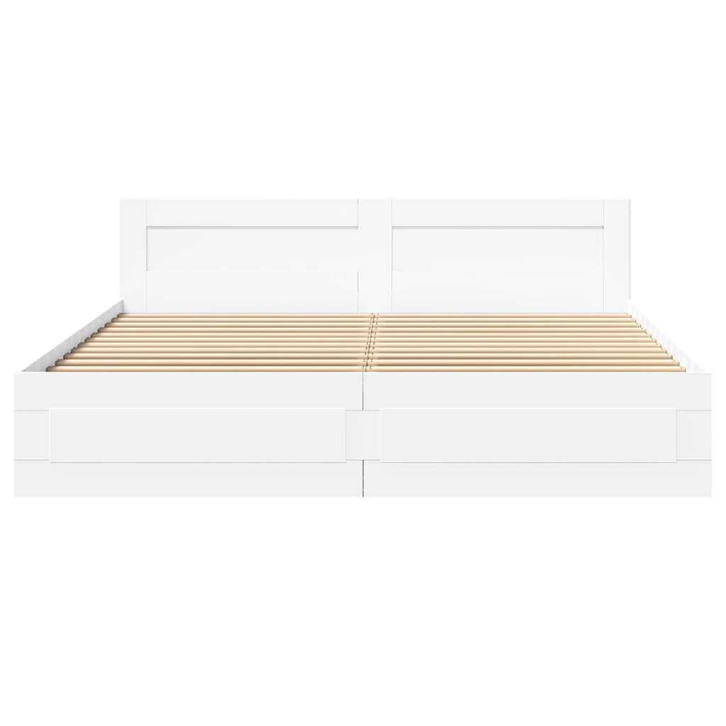 Bedframe met hoofdeinde zonder matras 180x200 cm wit