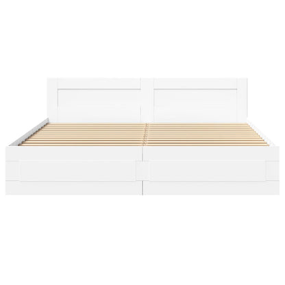 Bedframe met hoofdeinde zonder matras 180x200 cm wit