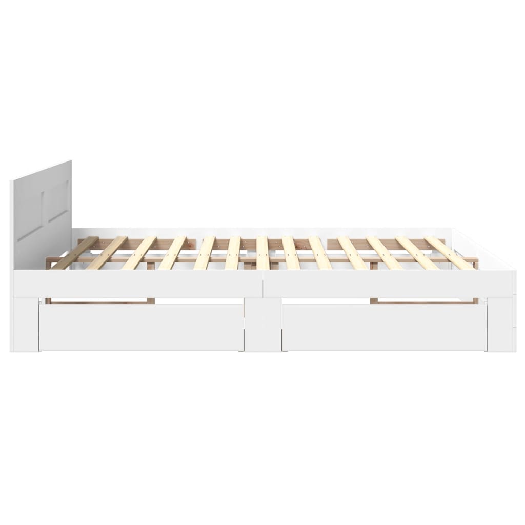 Bedframe met hoofdeinde zonder matras 180x200 cm wit