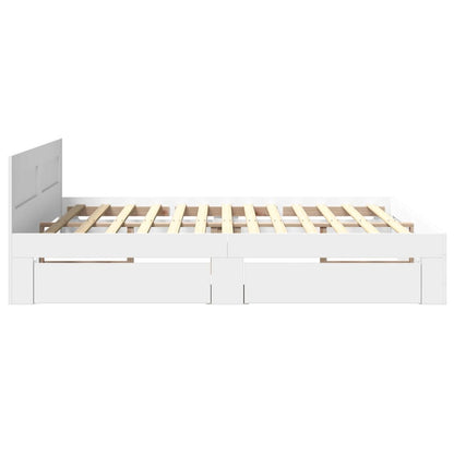 Bedframe met hoofdeinde zonder matras 180x200 cm wit