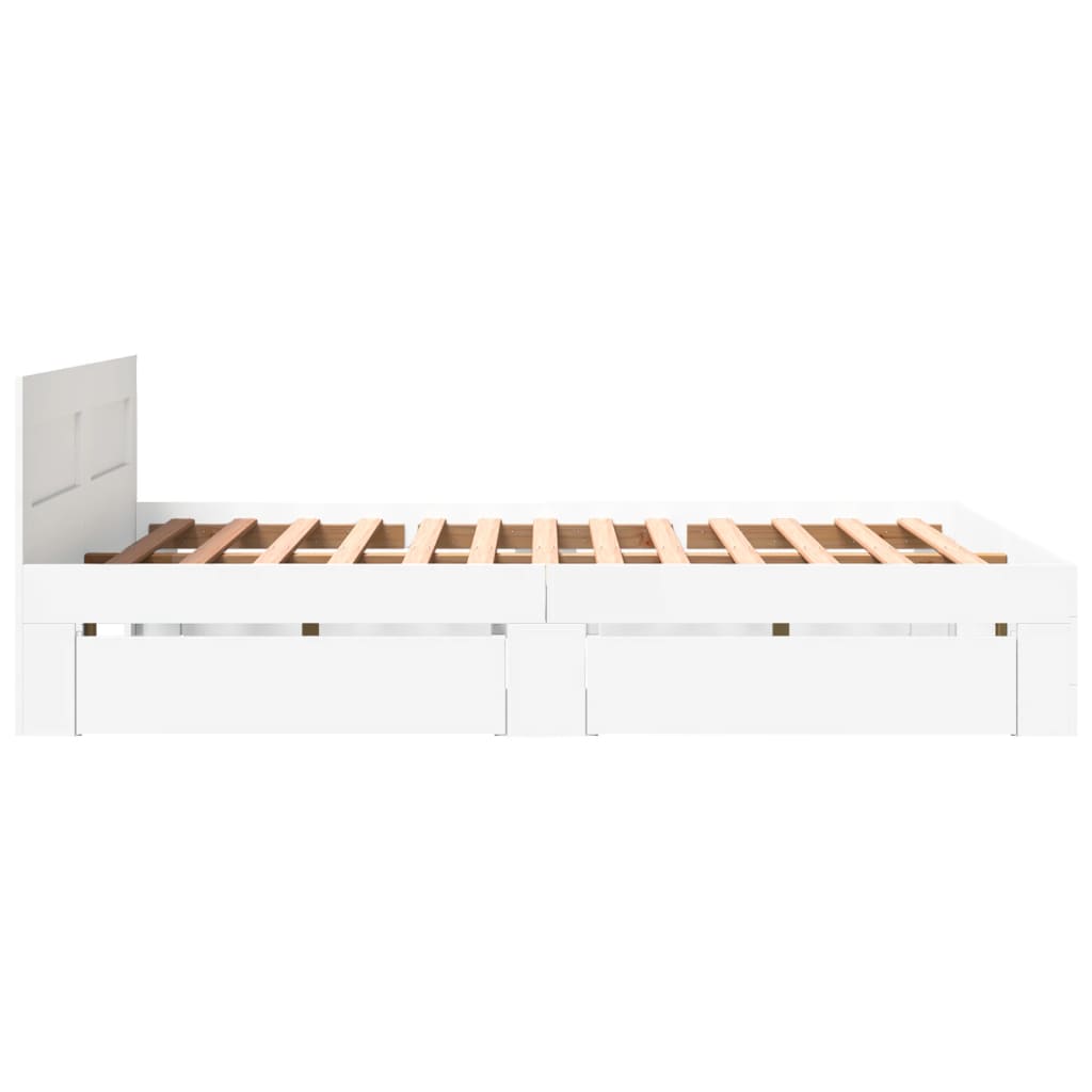 Bedframe met hoofdeinde zonder matras 160x200 cm wit