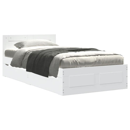 Bedframe met hoofdeinde zonder matras 90x200 cm wit