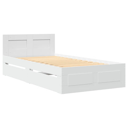 Bedframe met hoofdeinde zonder matras 90x200 cm wit