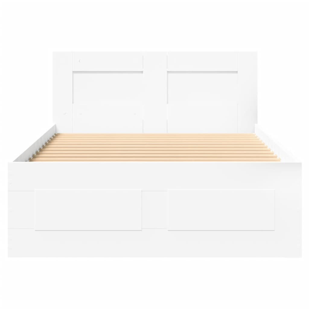 Bedframe met hoofdeinde zonder matras 90x200 cm wit