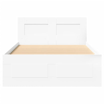 Bedframe met hoofdeinde zonder matras 90x200 cm wit
