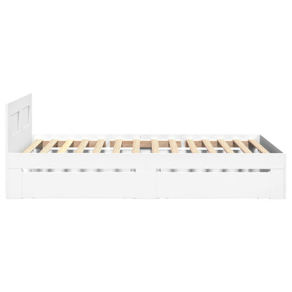 Bedframe met hoofdeinde zonder matras 90x200 cm wit