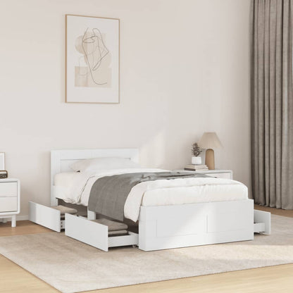Bedframe met hoofdeinde zonder matras 90x200 cm wit