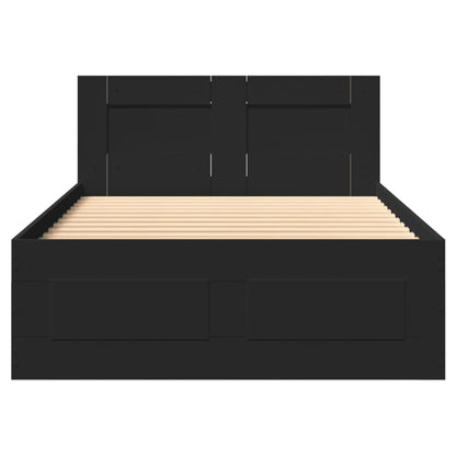 Bedframe met hoofdeinde zonder matras 90x200 cm zwart