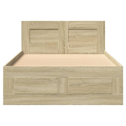 Bedframe met hoofdeinde bewerkt hout sonoma eiken 100x200 cm