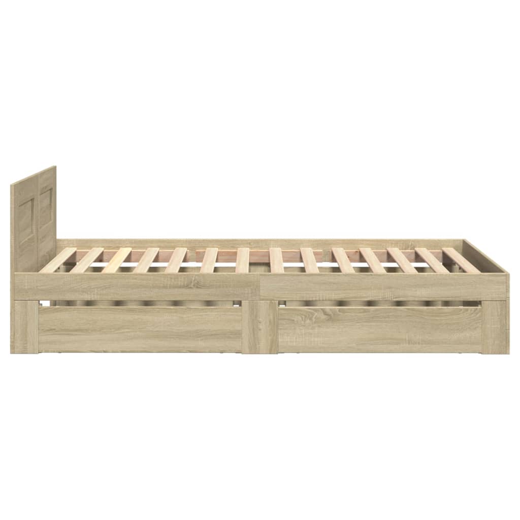 Bedframe met hoofdeinde bewerkt hout sonoma eiken 100x200 cm