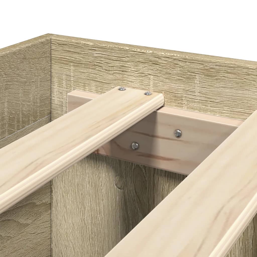 Bedframe met hoofdeinde bewerkt hout sonoma eiken 100x200 cm