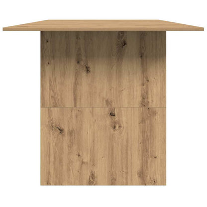 Eettafel 180x90x76 cm bewerkt hout ambachtelijk eikenkleur