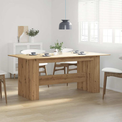 Eettafel 180x90x76 cm bewerkt hout ambachtelijk eikenkleur