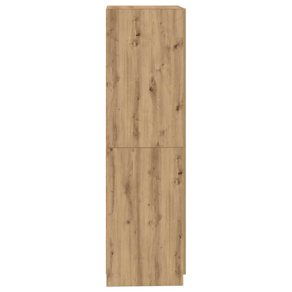 Kledingkast 80x52x180 cm bewerkt hout artisanaal eikenkleurig