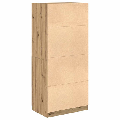 Kledingkast 80x52x180 cm bewerkt hout artisanaal eikenkleurig