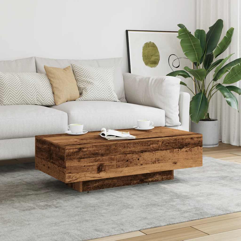 Salontafel 100x49,5x31 cm bewerkt hout oud houtkleurig
