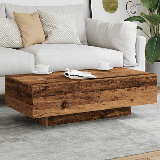 Salontafel 100x49,5x31 cm bewerkt hout oud houtkleurig