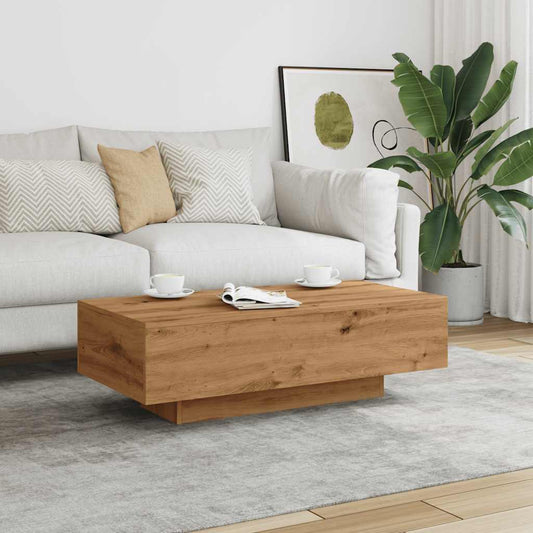 Salontafel 100x49,5x31 cm bewerkt hout artisanaal eikenkleur