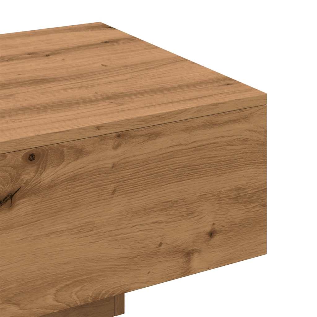 Salontafel 100x49,5x31 cm bewerkt hout artisanaal eikenkleur