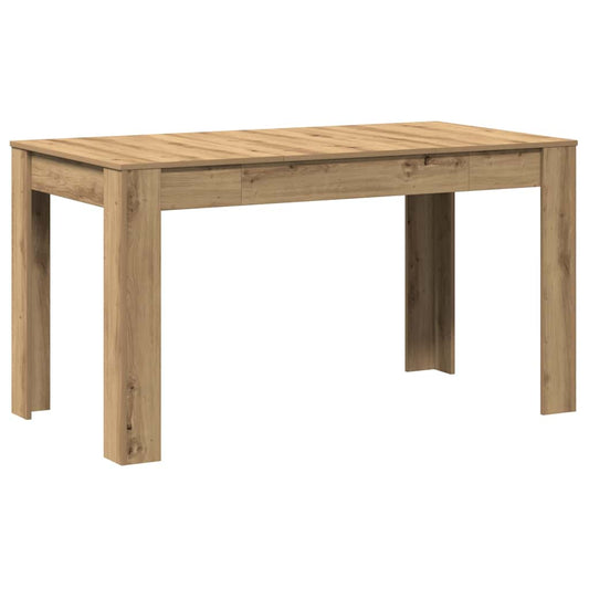 Eettafel 140x74,5x76 cm bewerkt hout artisanaal eikenkleurig