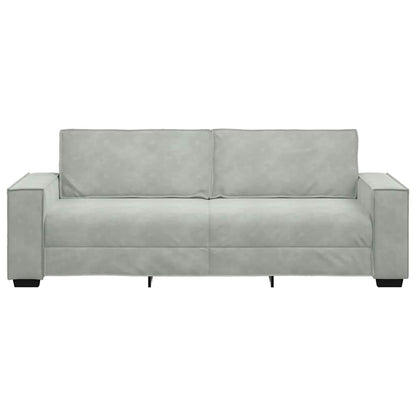 Driezitsbank 180 cm fluweel lichtgrijs