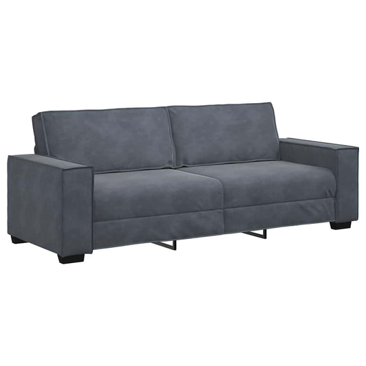 Driezitsbank 180 cm fluweel donkergrijs