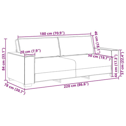 Driezitsbank 180 cm fluweel donkergrijs