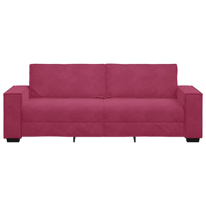 Driezitsbank 180 cm fluweel wijnrood