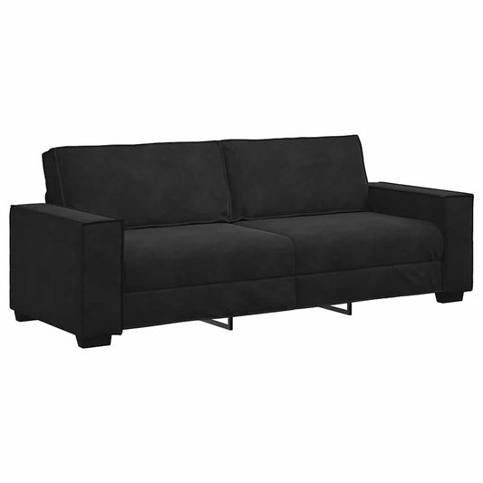 Driezitsbank 180 cm fluweel zwart