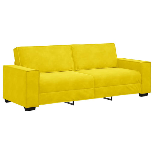 Driezitsbank 180 cm fluweel geel
