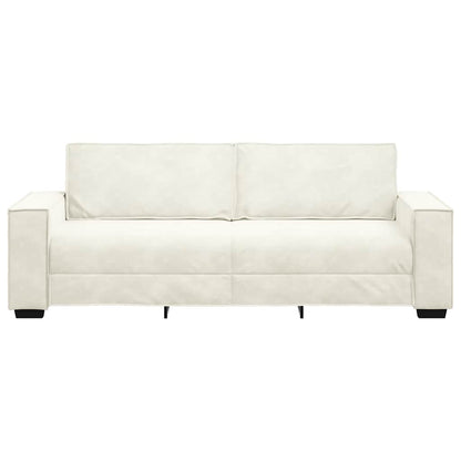 Driezitsbank 180 cm fluweel crèmekleurig