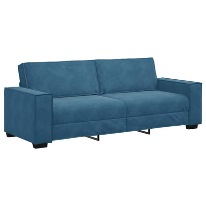 Driezitsbank 180 cm fluweel blauw