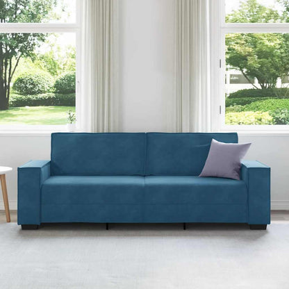 Driezitsbank 180 cm fluweel blauw
