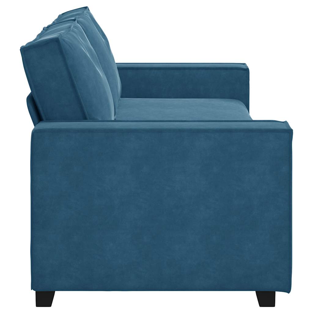 Driezitsbank 180 cm fluweel blauw
