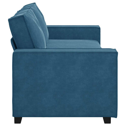 Driezitsbank 180 cm fluweel blauw